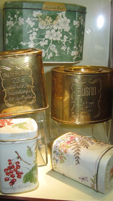 Two lever lid tins at Tea Museum (Ahmad Tea)