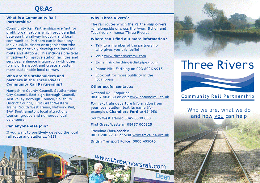 Three Rivers Community Rail Partnership leaflet