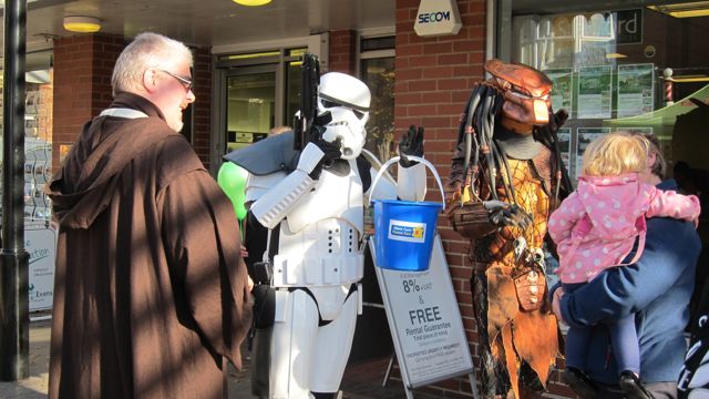 In Eastleigh today: Obi-Wan Kenobi and  Stormtrooper from Star Wars, and Predator.