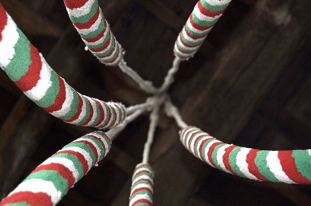 Looking up the bell ropes at the Church of St John and St Giles in Great Easton. Image by david.ian.roberts via Flickr.