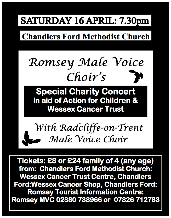 Romsey Male Voice Choir concert April 2016 Chandler's Ford Methodist Church