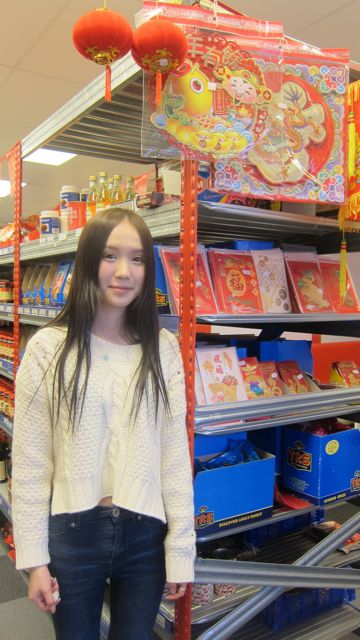 Art student Dorothy Yip has just arrived from Hong Kong. This will be her first Chinese New Year in England.
