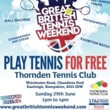 Play Tennis For Free - Thornden school 29th June 2014