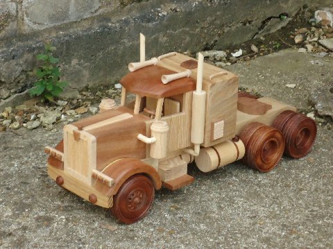 American truck. Handmade Creative Wood Decorations and Toys by Jeff Parsonson.