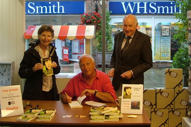 My book signing at Calliope Gifts in Alton last month, with author Richard Frankland (right) and his wife Sandra.