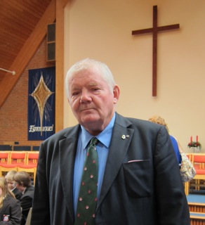 Brian Hunt, at Methodist Church Age Concern Christmas carol service, 2013.