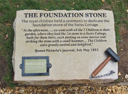 The royal children held a ceremony to dedicate the foundation stone of the Swiss Cottage, Osborne House. 