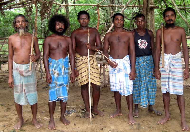 Men of the Vedda tribe, Sri Lanka