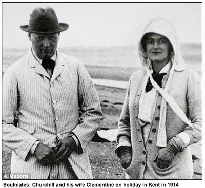 Winston Churchill and his wife Clementine on vacation in 1914, by <a href="https://www.flickr.com/photos/williamarthur/4894243151">William Arthur Fine Stationery</a> via Flickr. 