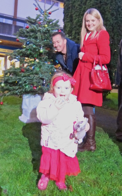 Beautiful two-year-old Jasmine switched on the Christmas lights at the Central Precinct.