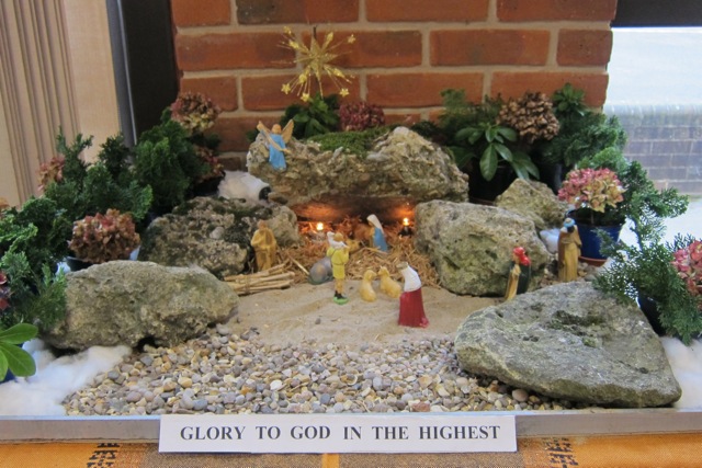 Nativity scene at the Coffee Room in Dovetail Centre at Chandler's Ford Methodist Church.