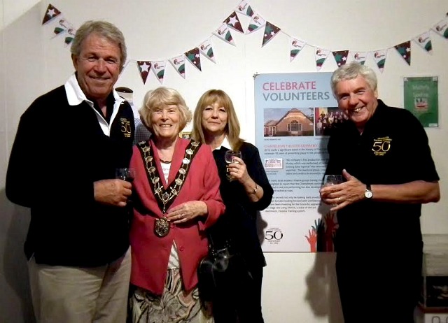 The Mayor of Eastleigh (2015/2016) Councillor Jane Welsh with Nick Coleman (left), Marilyn Dunbar, and Mike Morris, from Chameleon Theatre Company. 