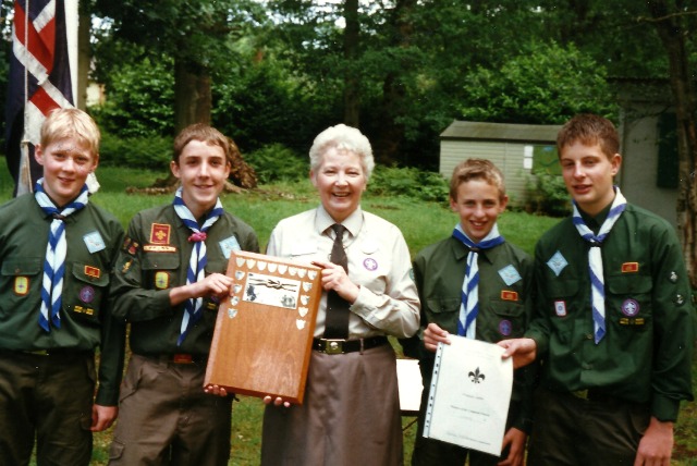 Lyn Darbyshire with some of the 2nd Ramalley Scout Troop.