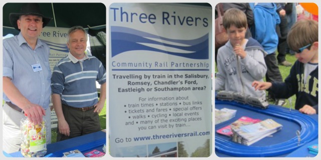 (Left) Mark Miller, Three Rivers Community Rail Partnership officer, and Chairman chairman Nick Farthing. Chandler's Ford Fryern Funtasia 4th May 2015.