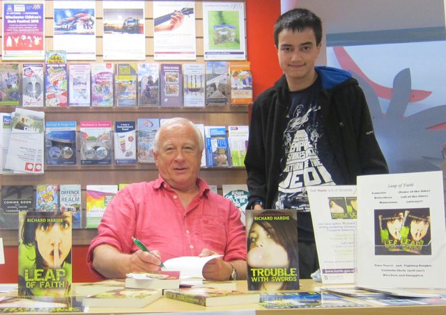 Author Richard Hardie with me - book signing and author talk at Chandler's Ford Library.