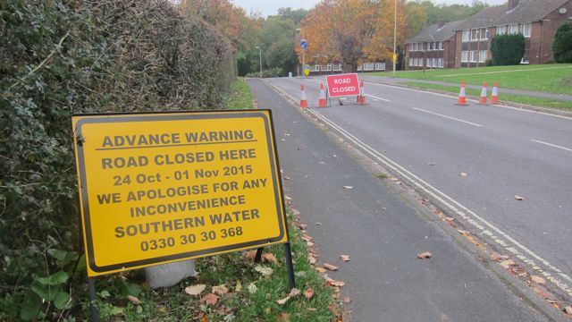 Road closure Hiltingbury Road