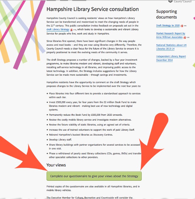 Your views library questionnaires Hampshire