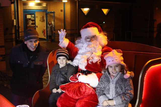 Children were mesmerised by Father Christmas. Image via Round Table Facebook page.
