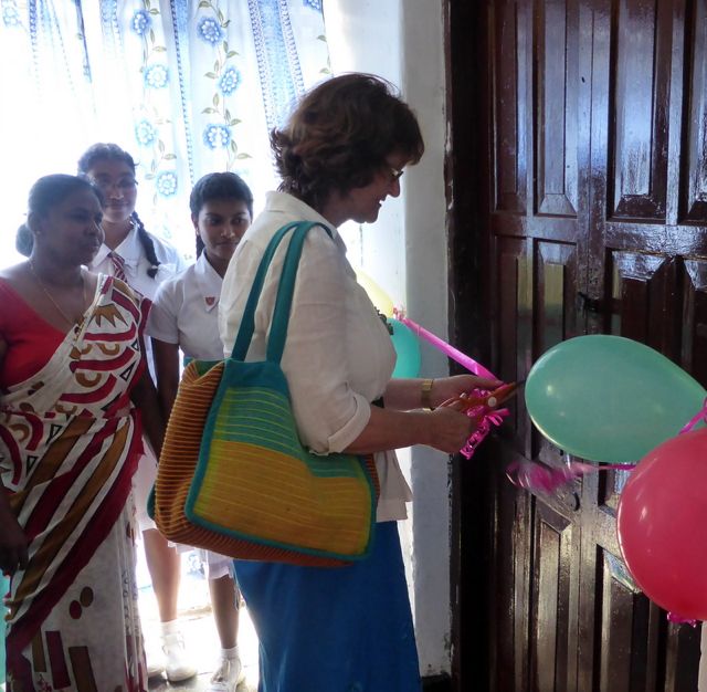 Brenda opened a school library in Sri Lanka.