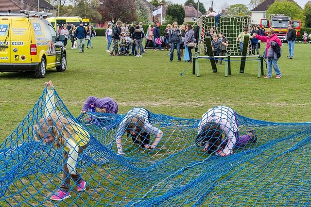 Race against the clock - Children on the “Gair Gas” assault course. Image credit: Daniel Newcombe.