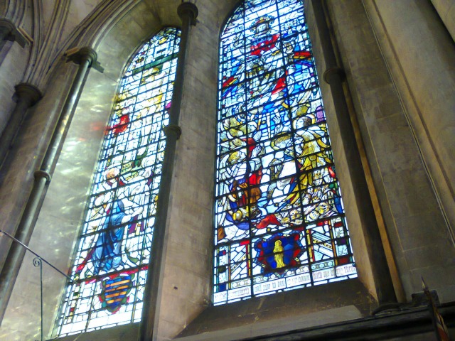 Some of Salisbury Cathedral's stained glass windows