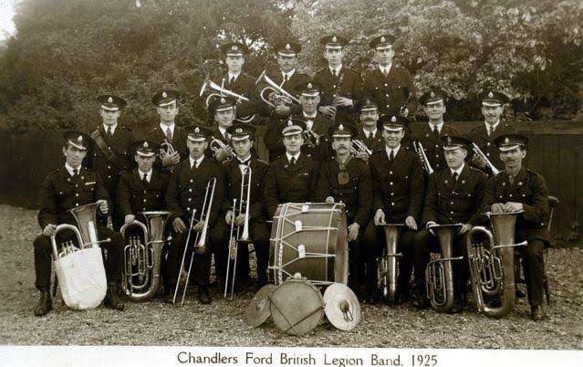 Chandler's Ford British Legion Band - 1925. My Dad was in the second row, far right with a trumpet. Roger Whte image