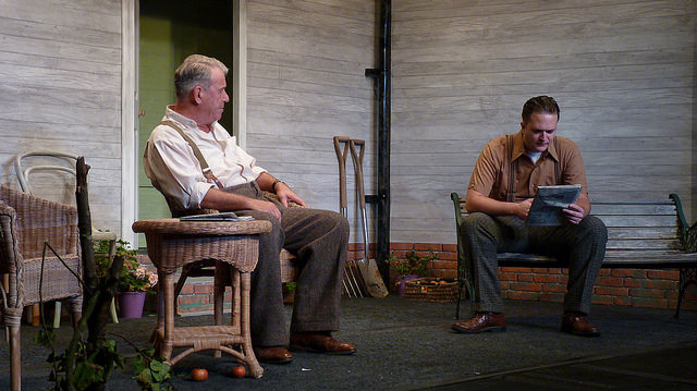 Father and Son but still waters run deep here. All My Sons - performed by Chameleon Theatre Company, Chandler's Ford.