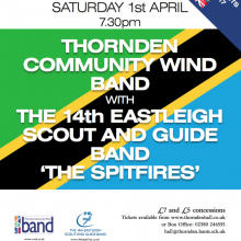 Thornden CommunityWind Band with the 14th Eastleigh Scout and Guide Band - the Spitfire, 1st April 2017.