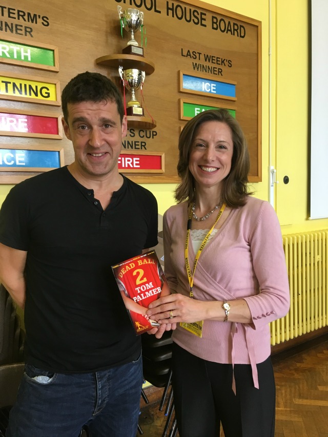 Meeting children's author, Tom Palmer, whose sports-themed books inspire both girls and boys to read - image supplied by Anne Wan