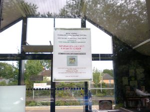 Poster on the door at Chandler's Ford Railway Station - image by Allison Symes