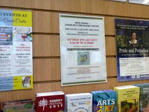 Poster up at Chandler's Ford Library - image by Allison Symes
