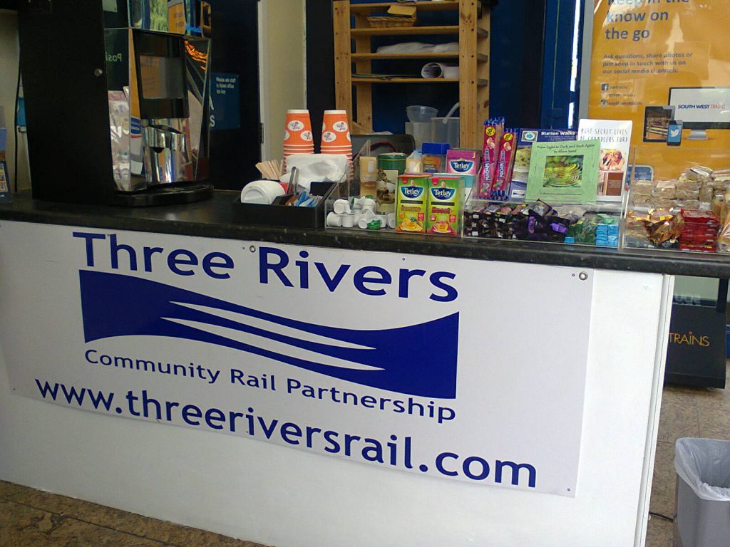Three Rivers drinks and refreshments stall. Now with added books! Image by Allison Symes