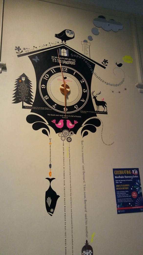 The literary clock in the children's section