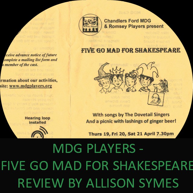 Feature Image - MDG Players Review - Shakespeare. Many thanks to the MDG Players for the programme.