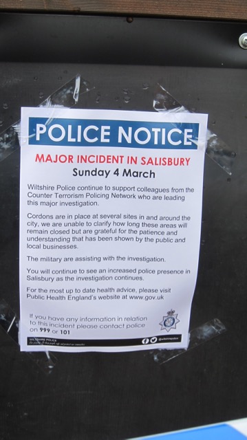 A Police Notice outside the pub (The Mill)