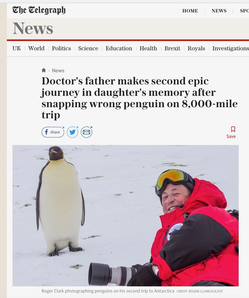 Roger made second epic journey in Lisa's memory after snapping wrong penguin on 8,000-mile trip 