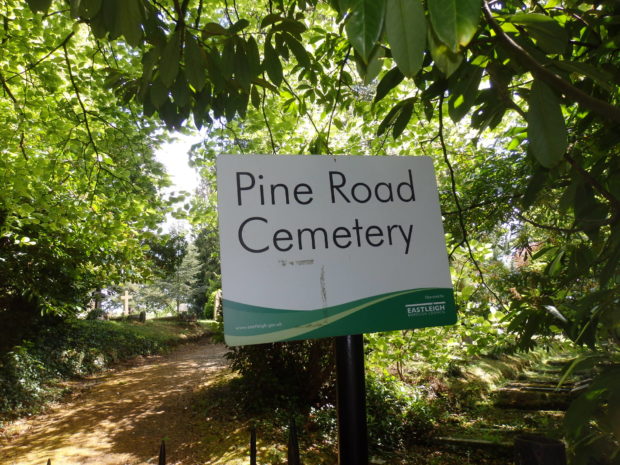 Sign for Pine Road Cemetery