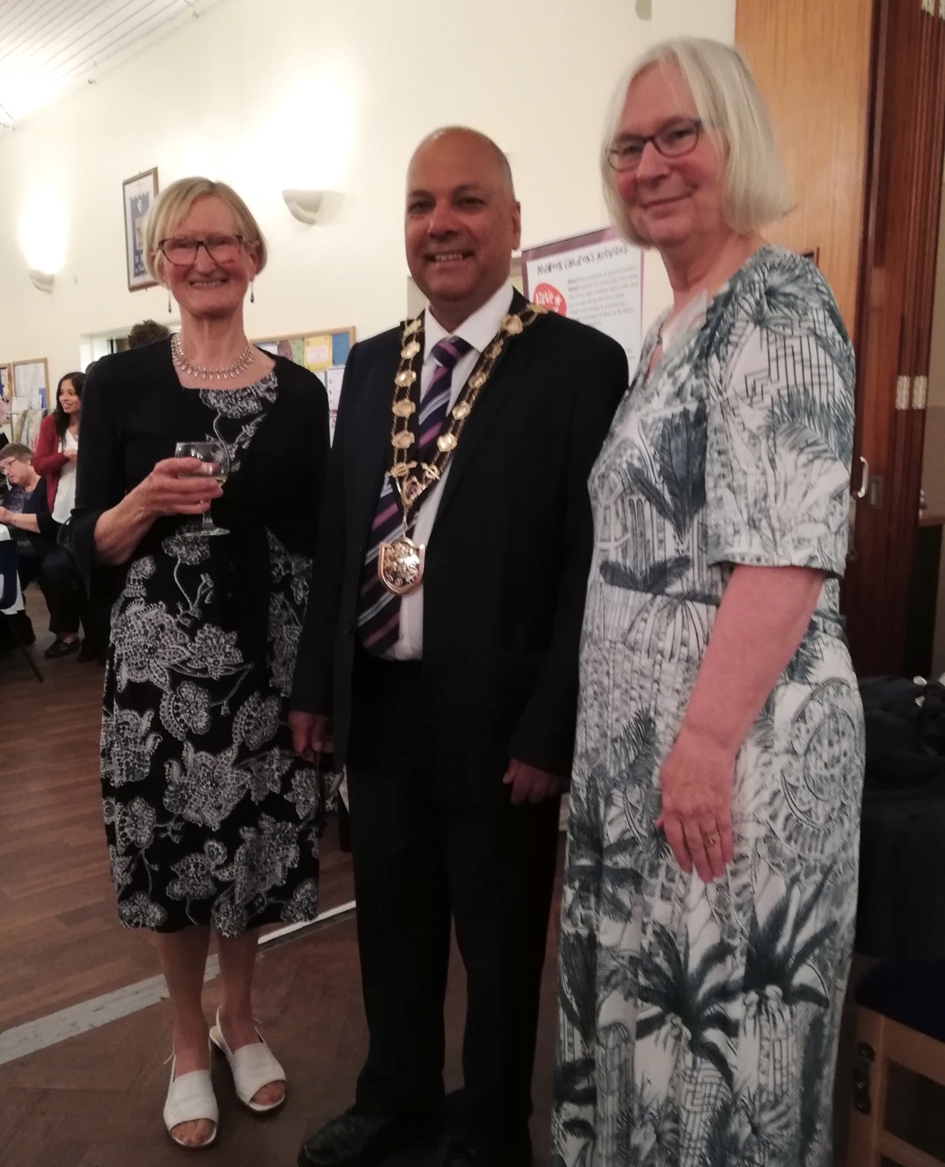 Eastleigh’s Mayor Councillor Darshan Mann with Tricia Urquhart and Sue Moll.