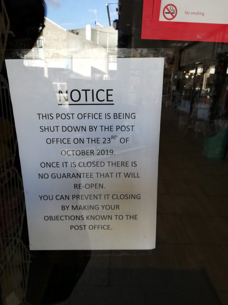 The Fryern Hill post office is being shut down on 23 October 2019. 