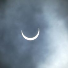 Eclipse viewed through cloud. For the techies - Exposure 1:2000th second, f8, 129mm, ISO 80 Camera - Lumix DMC-TZ80