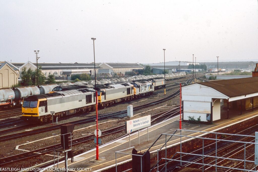Eastleigh railway station and yard, September 1994. Image credit: Eastleigh and District Local History Society. 