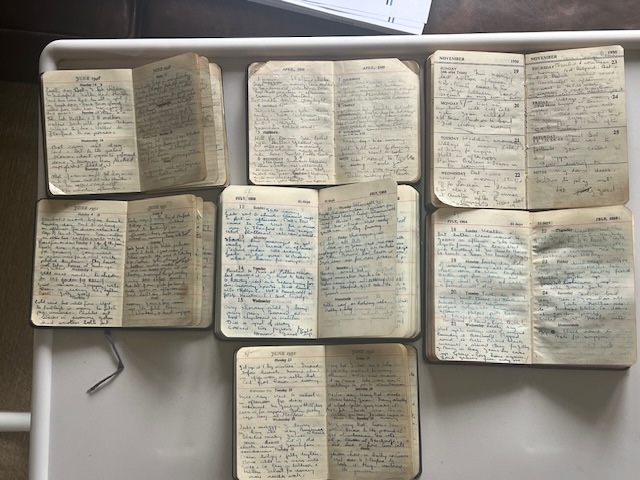 Mrs Vining's handwritten diaries. Image via Andy Vining.